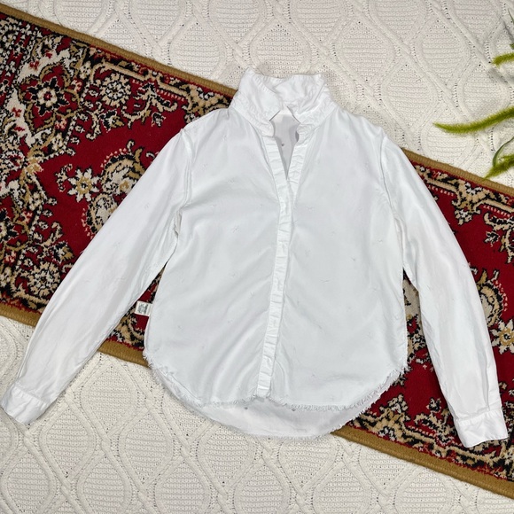 cloth & stone Long Sleeve Button Front Collared Shirt with Silver Beads White S - Picture 3 of 7